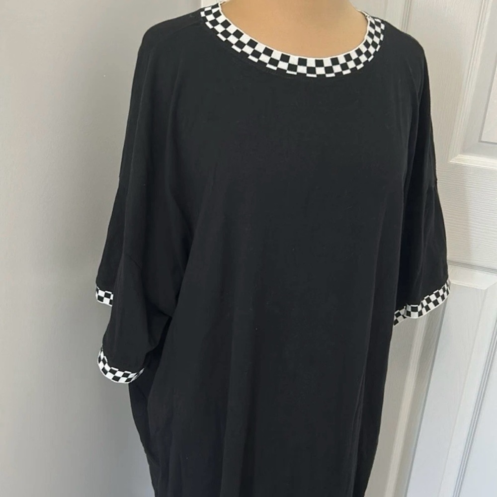Black Checkered Trim Maxi Dress - Picture 5 of 7